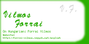 vilmos forrai business card